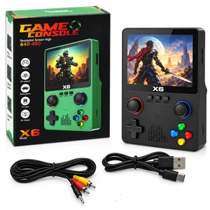 X6 Portable Game Console with 3.5-Inch Display Dual 3D Joysticks Support for 10,000+ Games MicroSD up to 64GB and TV Connection (X6)